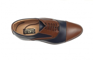 Pantofi barbati eleganti, din piele naturala, Maro - Albastru, CIUCALETI SHOES, TEST44 - Img 6
