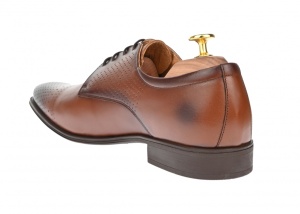 Pantofi barbati eleganti din piele naturala maro cu perforatii 361 Maro Marimea 42 - Img 5