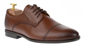 Pantofi barbati eleganti din piele naturala maro - SIR073M