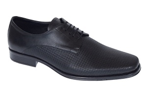 Pantofi barbati eleganti din piele naturala matritata Negru NIK NIC02PRN - Img 1