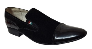 Pantofi barbati eleganti din piele naturala - Model Negru fara siret 1RN Marimea 44 - Img 3