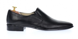Pantofi barbati eleganti din piele naturala - Model Negru fara siret NIC142NEL - Img 2