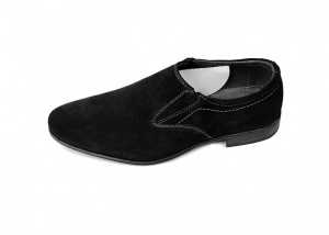 Pantofi barbati eleganti, din piele naturala, Negru VELUR, CIUCALETI SHOES - Img 3