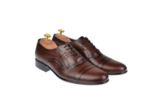 Pantofi Barbati Office, Eleganti, din Piele Naturala, cu Elastic, Maro, CIUCALETI SHOES - Img 4