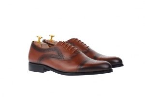 Pantofi barbati office, eleganti din piele naturala maro, Nevalis - 850M - Img 2