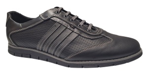Pantofi barbati sport din piele naturala - Model negru 1053N - Img 5