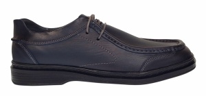 Pantofi casual barbati din piele naturala pe calapod lat - Bleumarin GKR11BL - Img 2