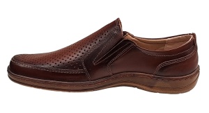 Pantofi casual barbati din piele naturala, perforati, cu elastic GKR23M - Img 5