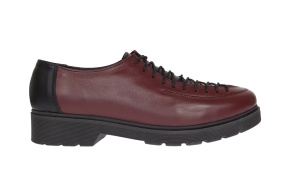 Pantofi casual dama din piele naturala - Model Visiniu cu Negru PDGINAVIS - Img 3