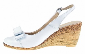 Pantofi dama albi din piele naturala - Model cu platforme de 7 cm SALBTEA - Img 3