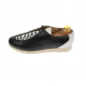 Pantofi dama casual din piele naturala, alb negru - P501NA - Img 5