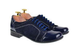 Pantofi dama casual din piele naturala bleumarin, BOB, P53BLBL