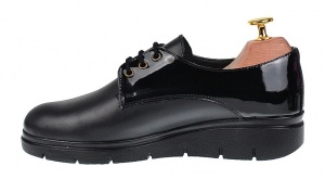 Pantofi dama casual din piele naturala Box cu Lac - Model Negru Marimea 36 - Img 6
