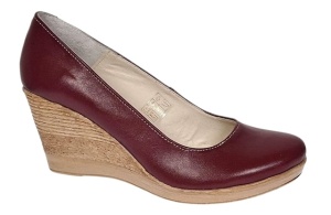 Pantofi dama casual din piele naturala box cu platforma de 7 cm MARA Visiniu - Img 2
