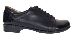 Pantofi dama casual din piele naturala box Negru Lac P53LACN - Img 5