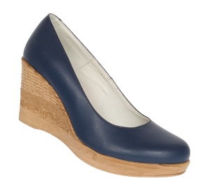 Pantofi dama casual din piele naturala cu platforme de 7cm - Bleumarin NA170BLM - Img 5