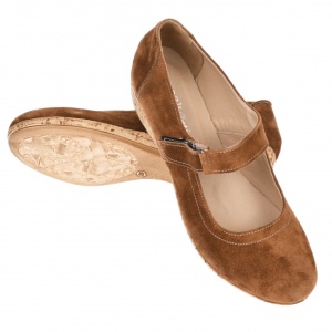 Pantofi dama, casual, din piele naturala intoarsa, maro - P38MVEL - Img 2