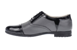 Pantofi dama casual din piele naturala - Model Negru, Gri Sara - Img 3