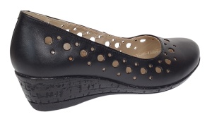 Pantofi dama, casual, din piele naturala negru box, cu platforma de 5 cm - MALTAN - Img 4