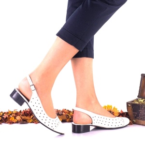Pantofi dama casual din piele naturala,nude NA252E - Img 3