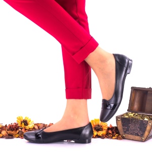 Pantofi dama casual din piele naturala si piele lacuita NA146 - Img 2