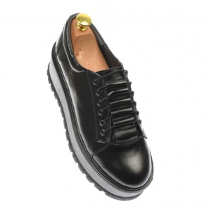 Pantofi dama casual, platforme de 4 cm, negru - P502N - Img 3