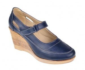 Pantofi dama cu platforma din piele naturala, foarte comozi - P9154BLM