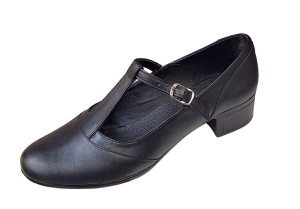 Pantofi dama de dans negri cu bareta din piele naturala STD22N - Img 6