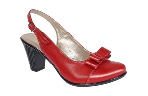 Pantofi dama decupati din piele naturala box cu varf lacuit - Mara Rosu L - Img 6