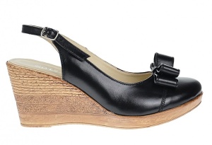 Pantofi dama decupati din piele naturala cu platforme de 7cm, S100N