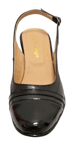 Pantofi dama decupati din piele naturala - Model 301 Negru cu toc de 7cm - Img 2