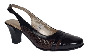 Pantofi dama decupati din piele naturala - Model cu toc 7cm - S301MN - Img 2