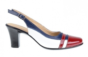 Pantofi dama decupati din piele naturala - Model cu toc de 7cm S301RABL - Img 4