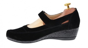 Pantofi dama decupati marimea 38, din piele naturala intoarsa, foarte comozi - Model Mara Negru LP9154NVEL - Img 4