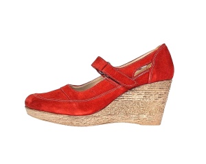 Pantofi dama din piele naturala velur, rosu, foarte comozi - P9154RVEL2 - Img 8