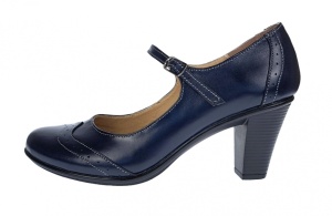 Pantofi dama eleganti din piele naturala bleumarin, box - P104BLM - Img 4