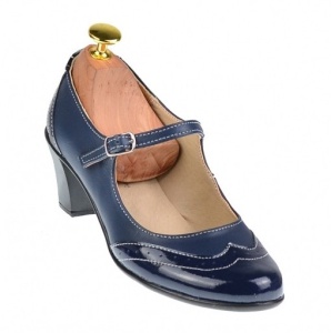 Pantofi dama eleganti din piele naturala bleumarin - P104BLBL - Img 3