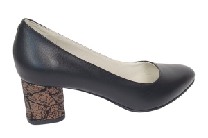 Pantofi dama eleganti din piele naturala box cu toc de 5 cm, Negru NA100ARMNP - Img 5