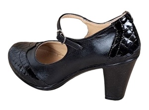 Pantofi dama, eleganti, din piele naturala cu toc 5cm sau 7cm - Made in Romania P104NLCRT7 - Img 5