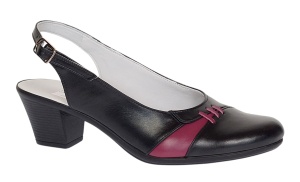 Pantofi dama eleganti din piele naturala cu toc de 6cm - Model decupat Negru, Bordo PS35NB - Img 6