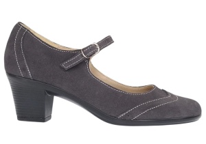 Pantofi dama eleganti din piele naturala intoarsa gri toc de 5cm P104GRIVEL - Img 6