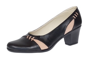 Pantofi dama eleganti din piele naturala - Mara Negru Nud P36NND - Img 8