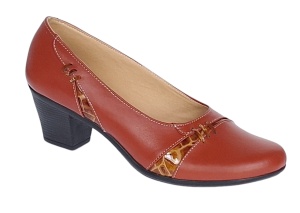 Pantofi dama eleganti din piele naturala Portocaliu cu toc de 6cm P36PORT