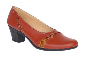 Pantofi dama eleganti din piele naturala Portocaliu cu toc de 6cm P36PORT - Img 6
