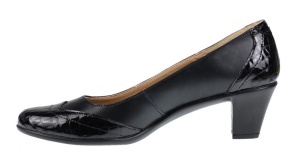 Pantofi dama eleganti din piele naturala - Victoria Negru P104CROCON - Img 4