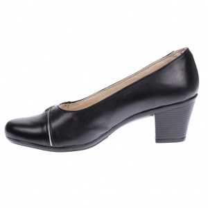 Pantofi dama eleganti piele naturala - Mara Negru, Alb P36NA - Img 3