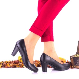 Pantofi dama negri, casual din piele naturala NABVS1 - Img 3