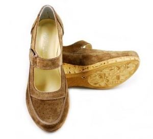 Pantofi dama piele intoarsa cu platforma - Model casual maro P9154M - Img 5