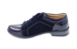 Pantofi dama piele naturala, casual bleumarin, Made in Romania DAMALACPINTB - Img 2