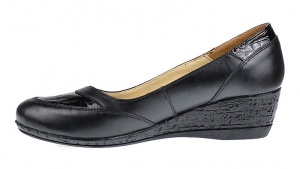Pantofi dama piele naturala cu platforma - Mira Negru P12N - Img 4